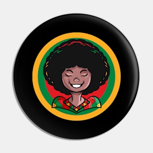 Kawaai Smiling Female Comic Freedom Day Juneteenth Pin