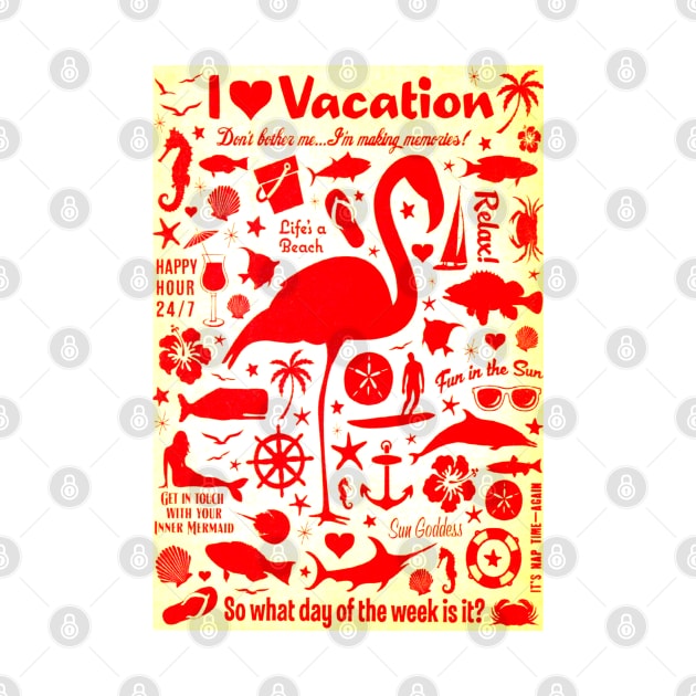 Vintage Travel - I Love Vacations by Culturio