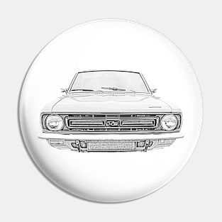 Morris Marina 1970s British classic car monochrome Pin