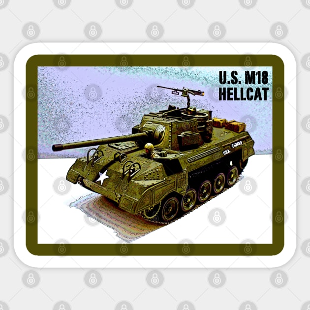 U.S. M18 Hellcat (Left Side) - Us M18 Hellcat - Sticker | TeePublic