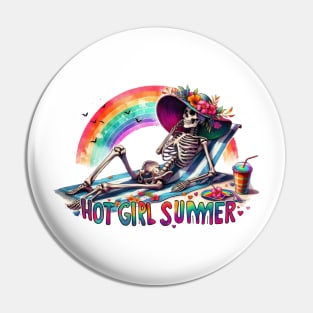 Celebrate Hot Girl Summer Women Cute Skeleton Relaxation Pin