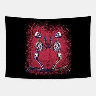 Praying skeletons Tapestry