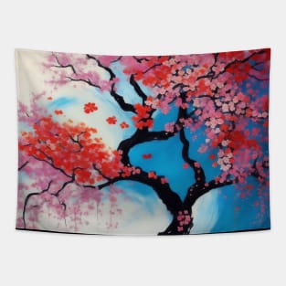 wall art painting butterfly floral trees abstract soft paint Japanese style unique Tapestry