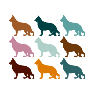 German Shepherd Dogs in Rainbow Colors T-Shirt