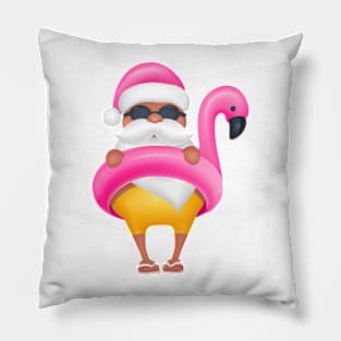 Pink Santa flamingo Pillow