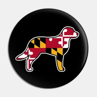 Chesapeake Bay Retriever Silhouette with Maryland Flag Pin