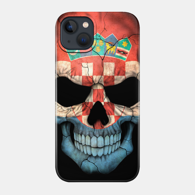 Croatian Flag Skull - Croatia - Phone Case