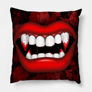 Vampire Red Bloody Mouth Pillow