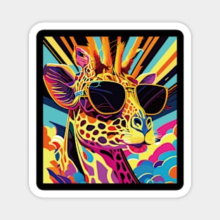 Shades of Cool: A Stylish Giraffein Sunglasses Magnet