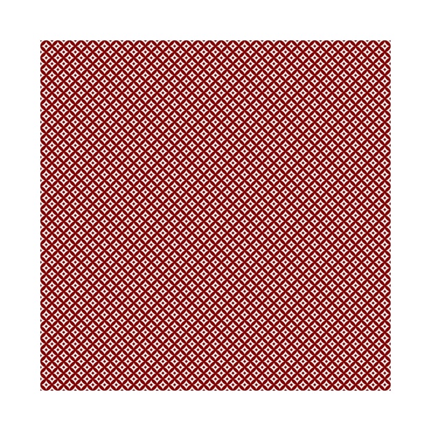 Dark Christmas Candy Apple Red and White Cross-Hatch Astroid Grid Pattern by podartist