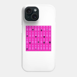 Small pink men from Mars . Extraterrestrials In bathing suites. Phone Case