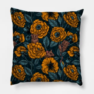 The mice party in orange and blue Pillow