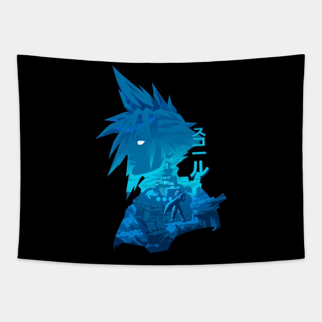 Strife Final Fantasy Negative Space Tapestry by My Kido