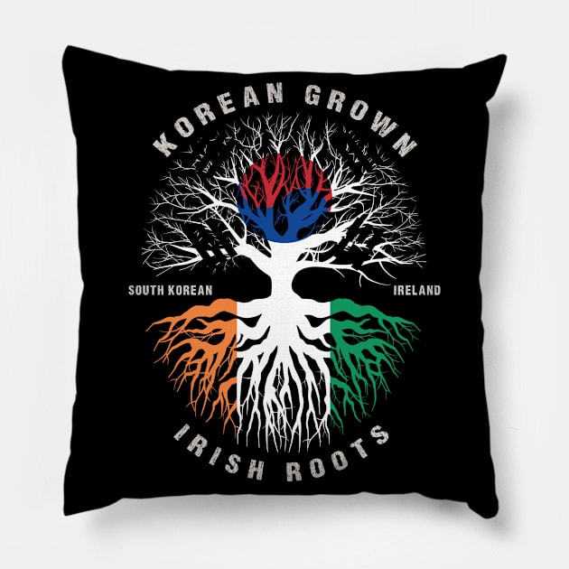 KOREAN Grown Irish Roots Ireland Flag  - Patricks Day Pillow by heart teeshirt