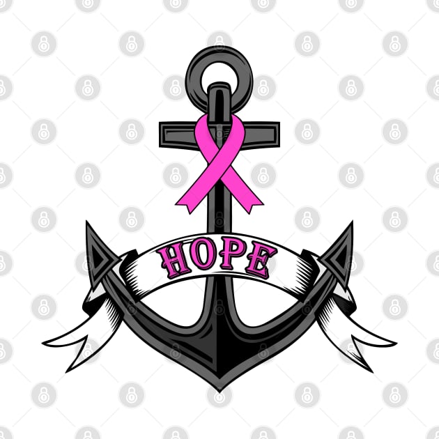 Breast Cancer Awareness Anchor of Hope by DeesDeesigns