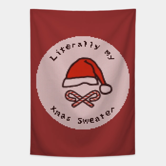 My Ugly Christmas Santa Hat Sweaters Tapestry by ellenhenryart