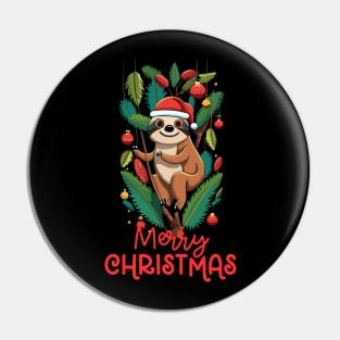 Sloth on Christmas Pin