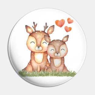 Valentines Deer Pin