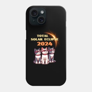 Solar Eclipse 2024 Cat Wearing Solar Eclipse Phone Case