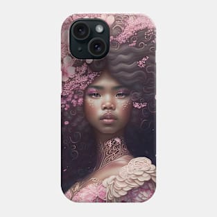 [AI Art] Cherry blossom lady with big hair Phone Case