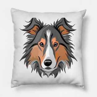 A head of a collie dog in front view Pillow