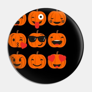 Halloween Pumpkins Emoji Pin