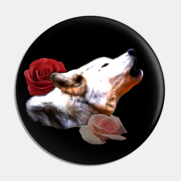 Howling wolf with roses Pin by Africa