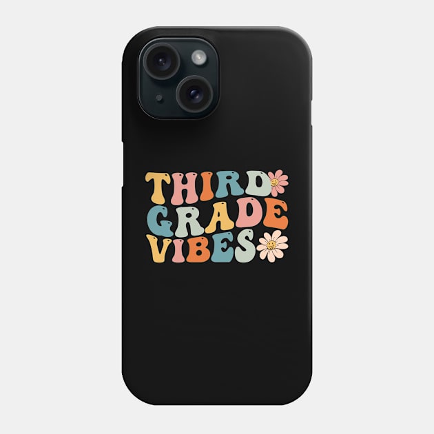 Third Grade Vibes - 3rd Grade Team Retro 3rd Day of School Phone Case by BuzzTeeStore