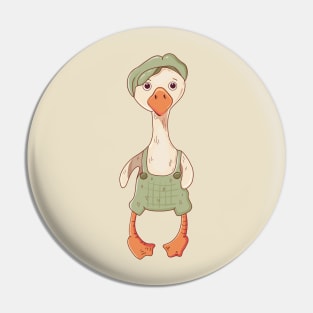 Mini Farmer goose in retro style Pin