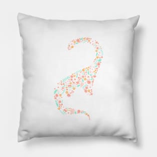 Florals Brontosaurus in Jade Pillow