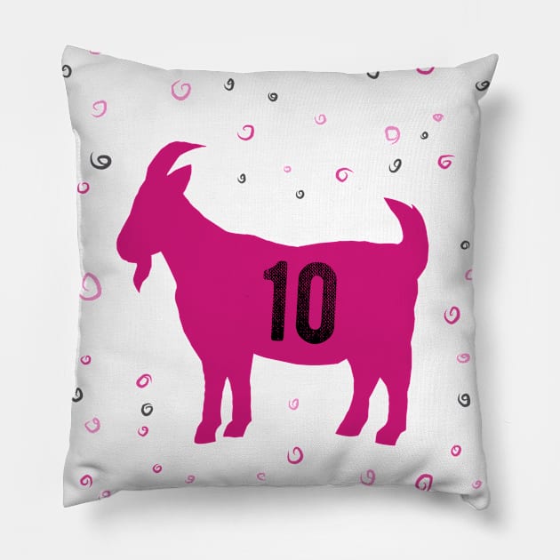 Goat Messi Miami Pillow by Asepart