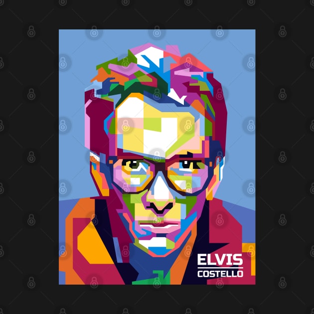 Abstract Geometric Elvis Popart Costello in WPAP by smd90