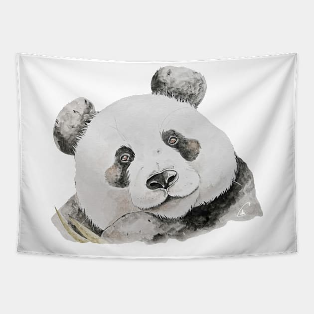 Watercolor Panda Tapestry by Wanderlust Creative Lab