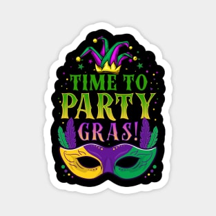 Time To Party Gras - Mardi Gras Beads Gift Magnet