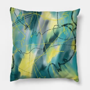 Blue and yellow abstraction Pillow