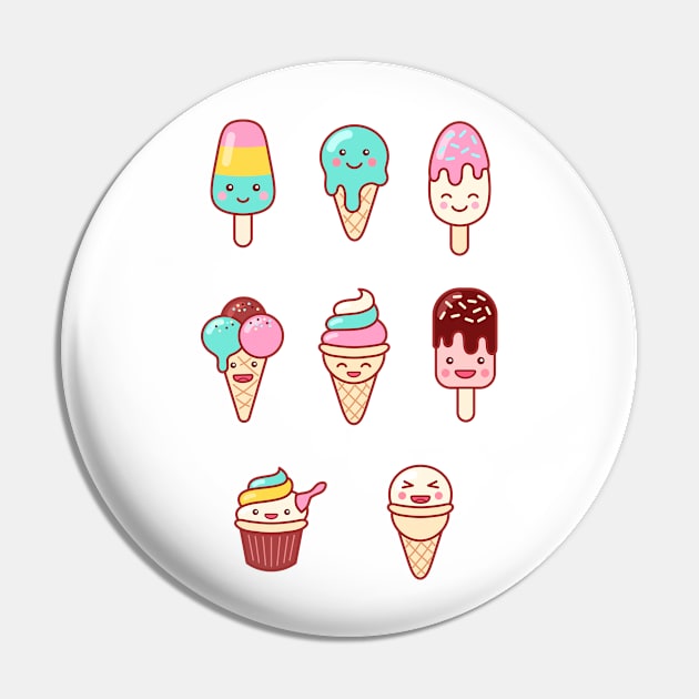 Ice Cream Emoji Complete Pack Pin by lightsonfire