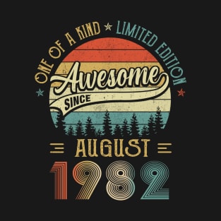 August 1982 Vintage 40 Years Old Retro 40th Birthday T-Shirt