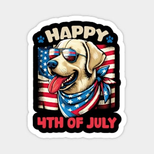 4th of July Patriotic American Labrador Retriever USA Flag Magnet