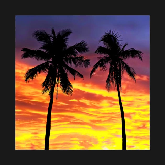 Sunset Palm Trees by KathyG'sArt