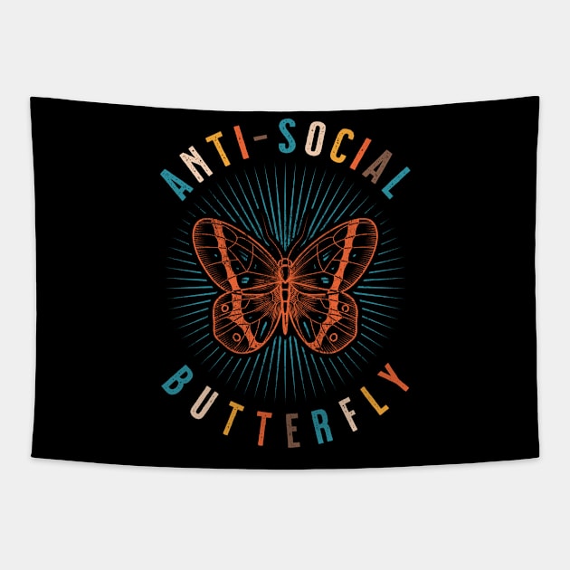 Anti Social Butterfly Shy Tapestry by grendelfly73