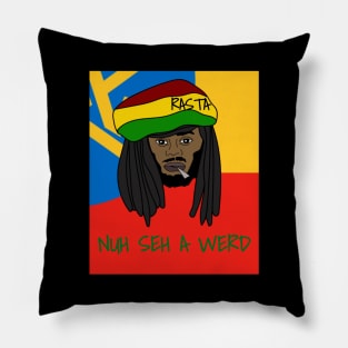 Jamaican slogan, Kingston, Rasta, Funny, Jamaica flag Pillow