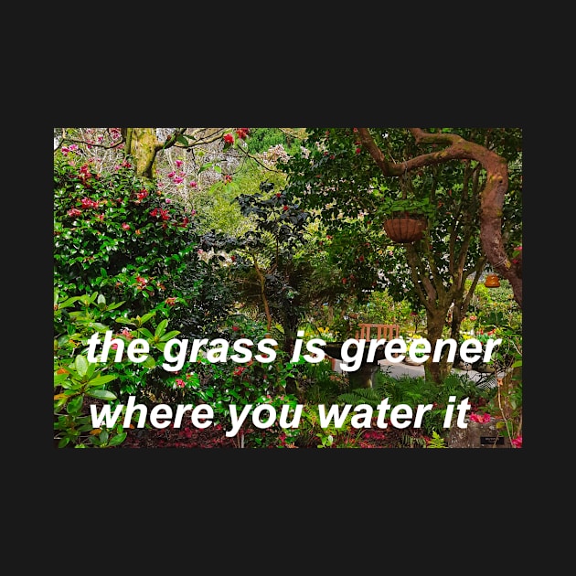 "the grass is greener where you water it" (photo version) ♡ Y2K slogan by miseryindx 