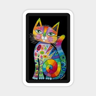 Sweet Kitty black background Magnet