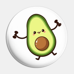 Cute half avocado with dumbbells Pin