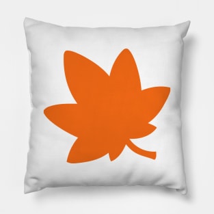 Autumn Orange Maple Leaf Silhouette Logo Emoticon Pillow