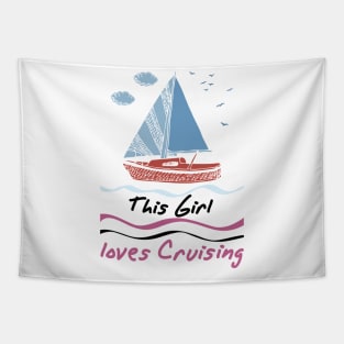 This Girl loves Cruising Women Cruise Gift Tapestry