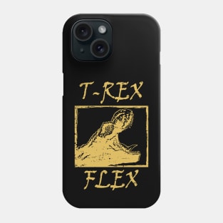 T-Rex Flex Dino Distressed Retro Yellow Phone Case