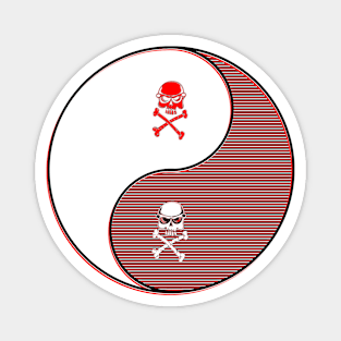 yin yang balance harmony design eastern philosophy skull Magnet