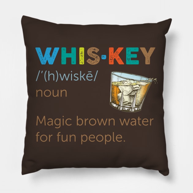 Whiskey: Magic Brown Water For Fun People Pillow by TipsyCurator