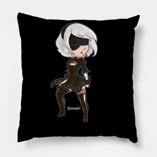 Nier 2B Pillow by MeikosArt